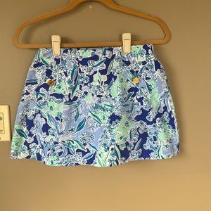 Size XS Lily Pulitzer Skort- Elastic waist-Purple blue green print